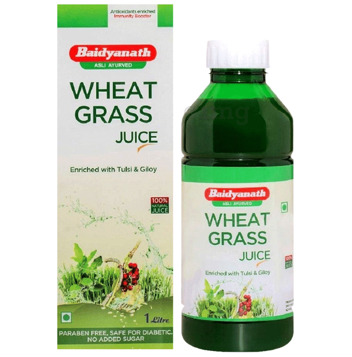 Baidyanath (Jhansi) Wheat Grass Juice | Enriched with Tulsi & Giloy for Immunity