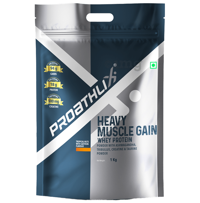 Proathlix Heavy Muscle Gain  Whey Protein Powder Tropical Nuts With Saffron