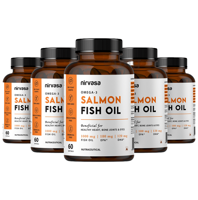 Nirvasa Omega-3 Salmon Fish Oil Softgel (60 Each)
