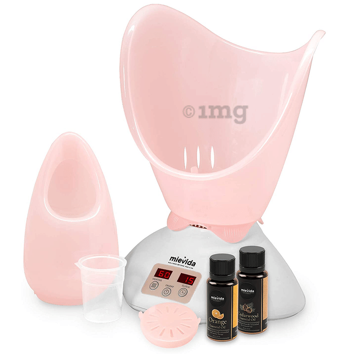 Mievida Steam Inhaler Vaporizer and Facial Steamer With Free Cedarwood and Orange Essential Oils