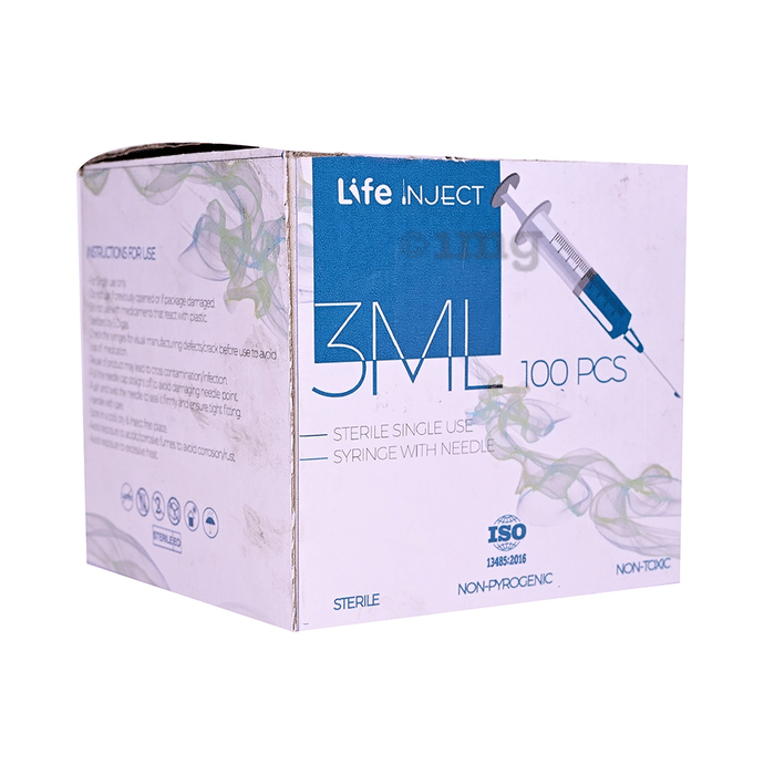 Life Inject 3ML Sterile Single Use Syringe with Needle
