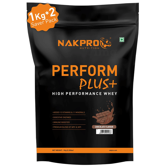 Nakpro Nutrition Perform Plus High Performance Whey Protein Powder (1kg Each) Chocolate