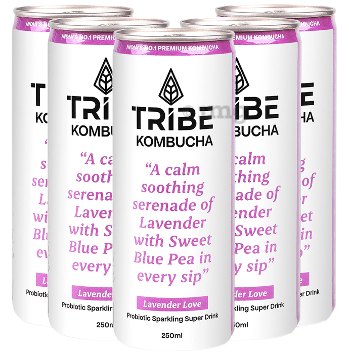 Tribe Kombucha Probiotic Sparkling Super Drink (250ml Each) Lavender Love