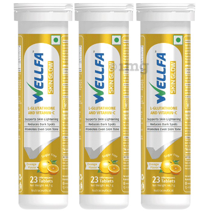 Wellfa Skin Glow Effervescent Tablet (23 in  Each) Orange Sugar Free