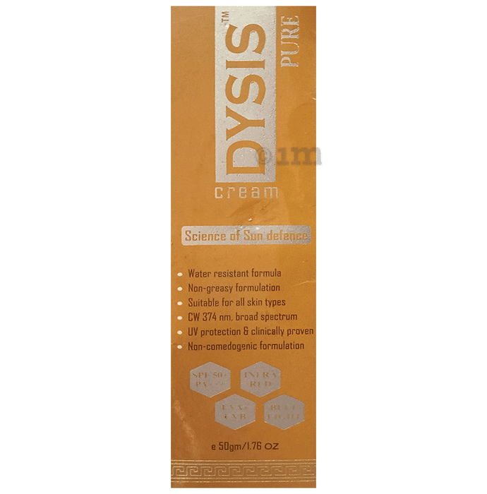 Dysis Pure Sunscreen SPF 50+ PA+++ | UVA+UVB & Infra Red Protection | For All Skin Types
