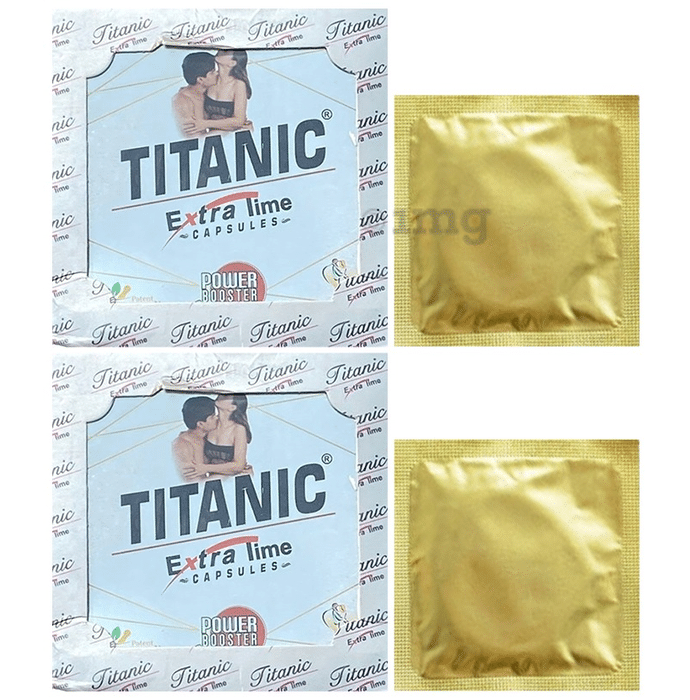 Titanic Extra Time Capsule (6 Each) with 2 Condom Free
