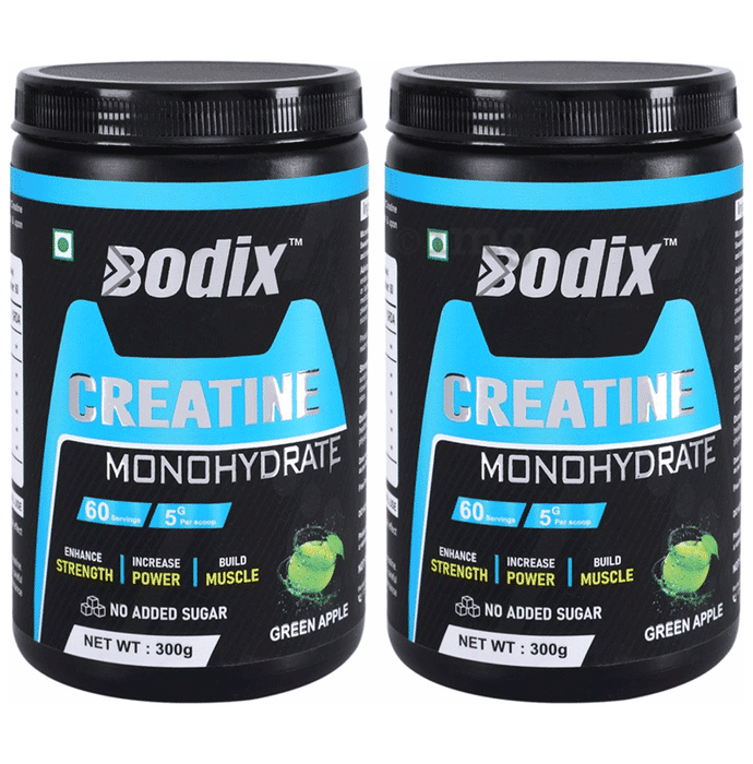 Bodix Creatine Monohydrate (300gm Each) Green Apple