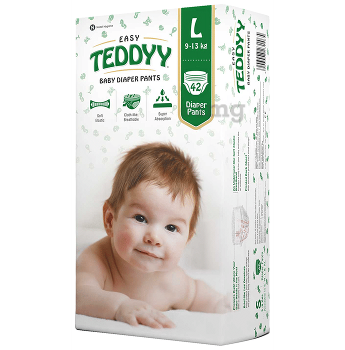 Teddyy Easy Baby Diaper Pants with Soft Elastic | Size Large