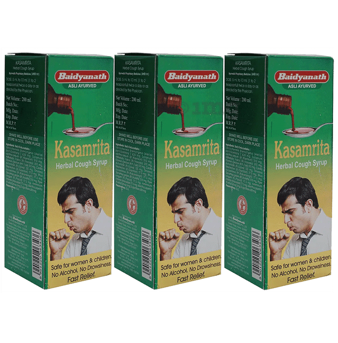 Baidyanath (Jhansi) Kasamrita Herbal Cough Syrup (200ml Each)
