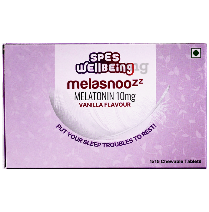 Spes Wellbeing Melasnoozz Melatonin 10mg Chewable Tablet (15 Each) Vanilla