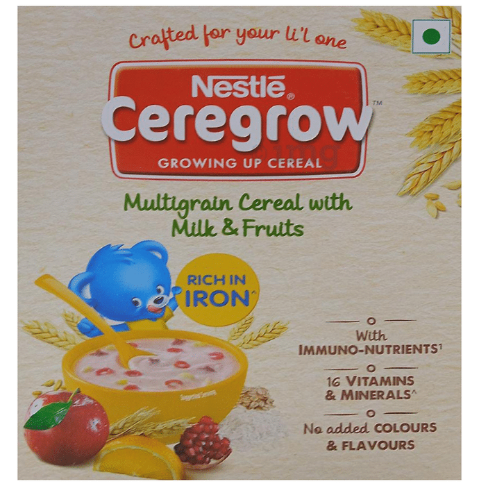 Nestle Ceregrow Multigrain Cereal with Milk & Fruits for 2-6 Years | Rich in Iron