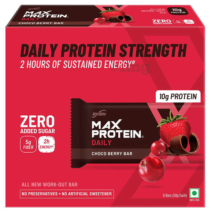 RiteBite Max Protein Daily 10 gm Protein Bar Choco Berry