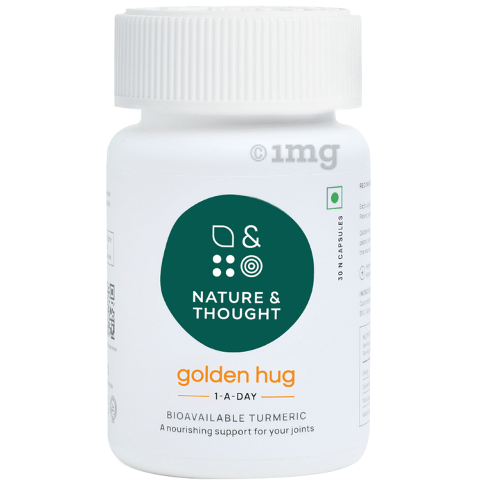 Nature & Thought Golden Hug Turmeric Capsule for Joint Support & Immunity with TurmXTRA & Antioxidants