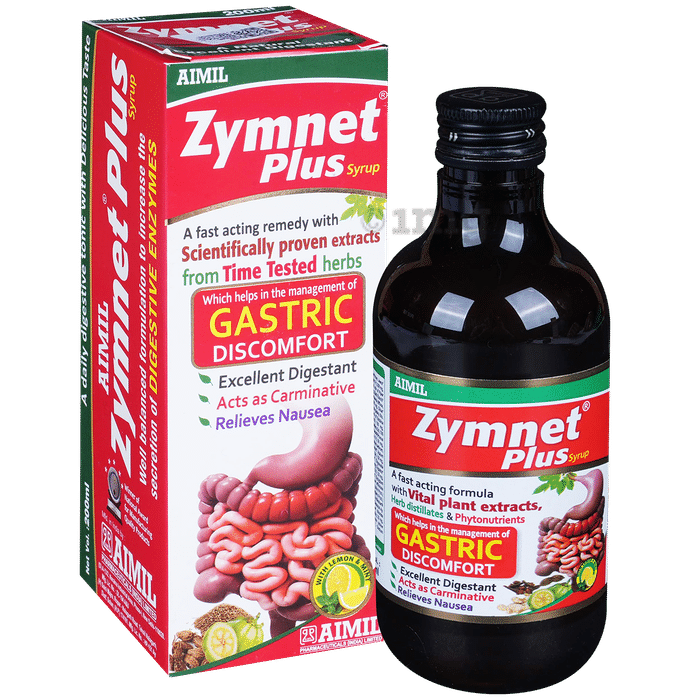 Aimil Pharmaceuticals Zymnet Plus Syrup |  Relieves Nausea & Improves Digestion