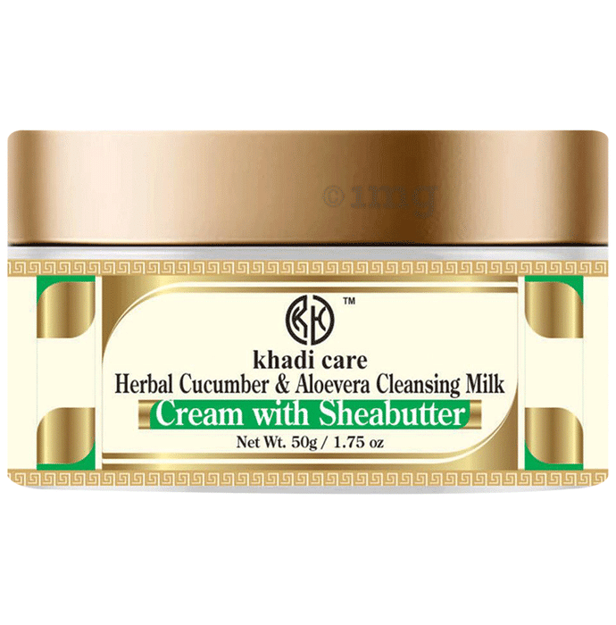 Khadi Care Herbal Cucumber & Aloevera Cleansing Milk Cream with Sheabutter (50gm Each)