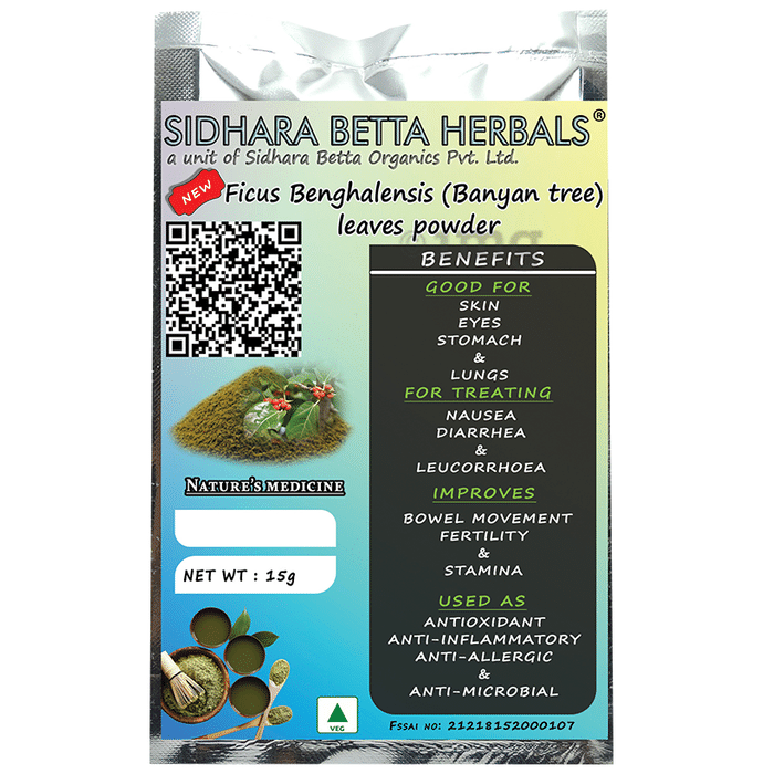 Sidhara Betta Herbals Ficus Benghalensis (Banyan Tree) Leaves Powder