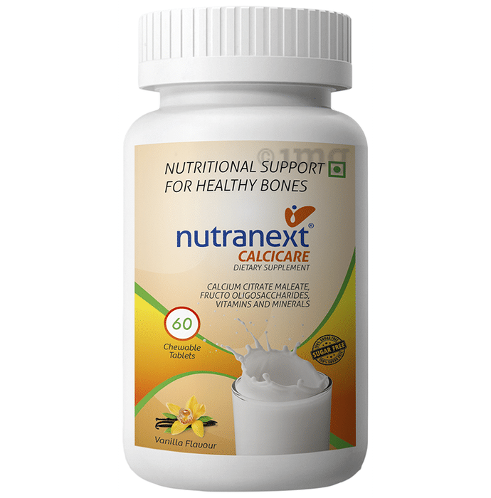Nutranext Calcicare Chewable Tablet with Vitamin D2, Magnesium & Zinc Vanilla