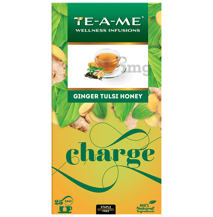 TE-A-ME Wellness Infusions Bag (1.5gm Each) Ginger Tulsi Honey Charge