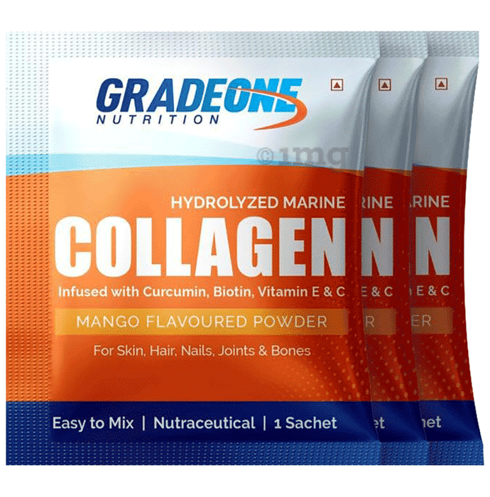 Gradeone Nutrition Marine Collagen Powder Sachet For Skin Hair Nails & Joints (10gm Each)