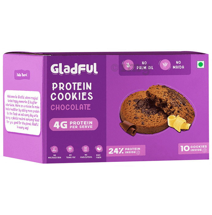 Gladful Protein Cookies (10 Each) Chocolate