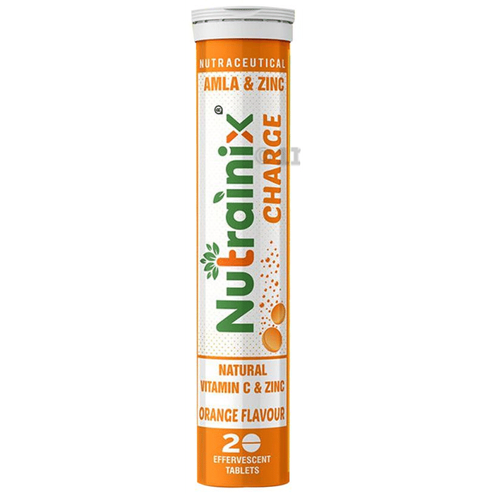 Nutrainix Charge Natural Vitamin C & Zinc Effervescent Tablet (20 Each) Orange