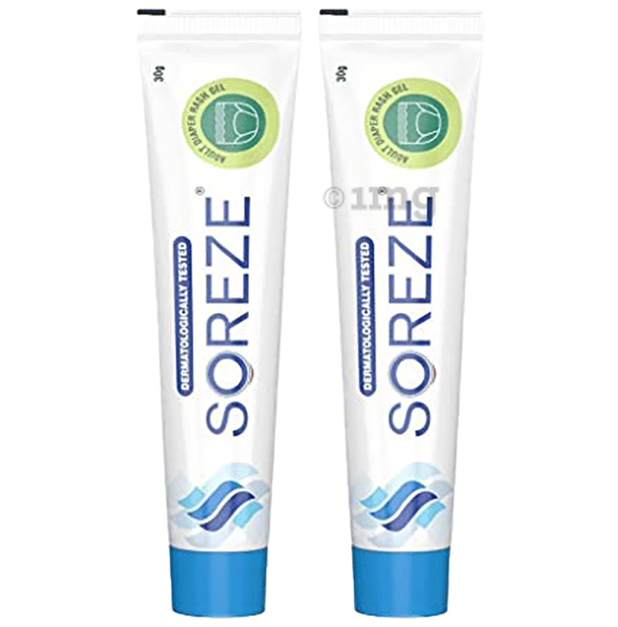 Soreze Adult Diaper Rash Gel (30gm Each) Buy combo pack of 2 Tubes at