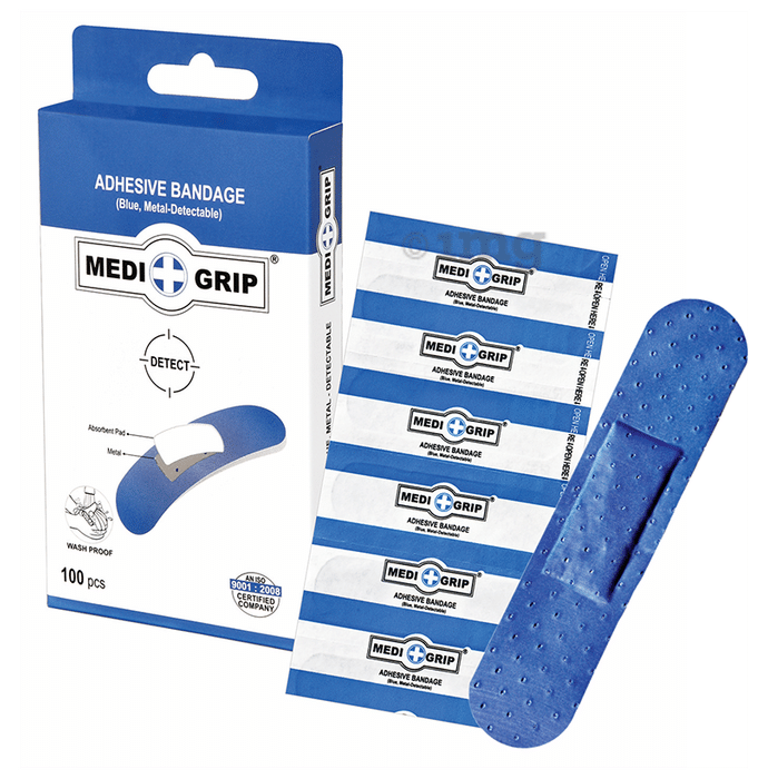 Medigrip Metal-Detectable Adhesive Bandage Blue