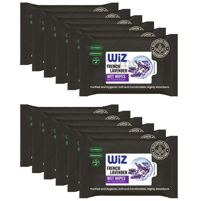 Wiz French Lavender Wet Wipes (25 Each)