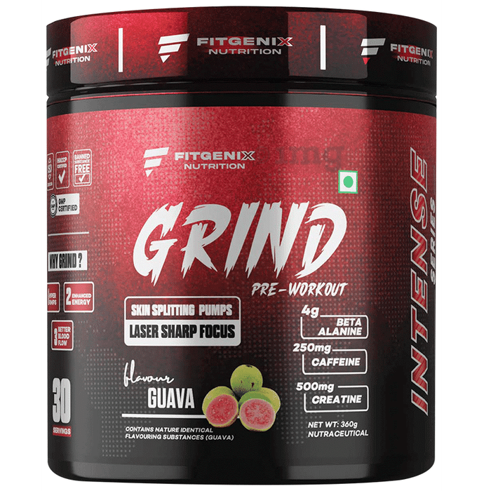 Fitgenix Nutrition Grind Pre Workout Powder Guava