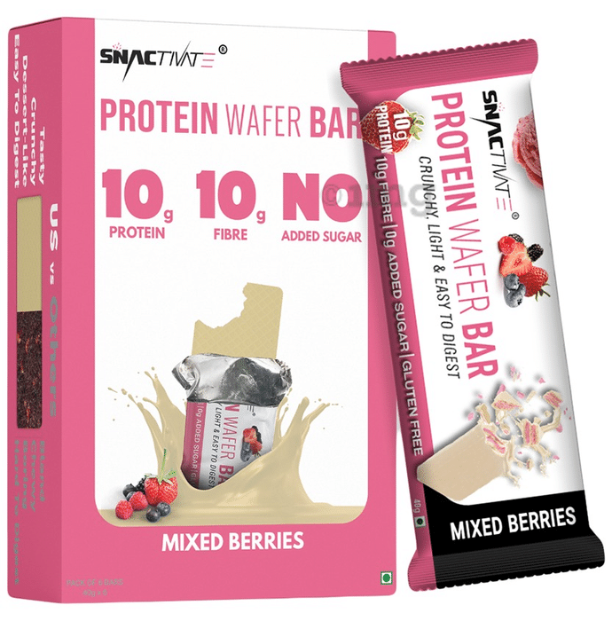 Snactivate Protein Wafer Bar (40gm Each) Mixed Berries