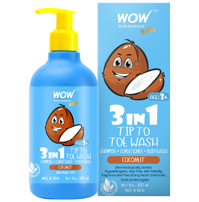 WOW Skin Science Kids 3 in 1 Tip to Toe Wash Coconut