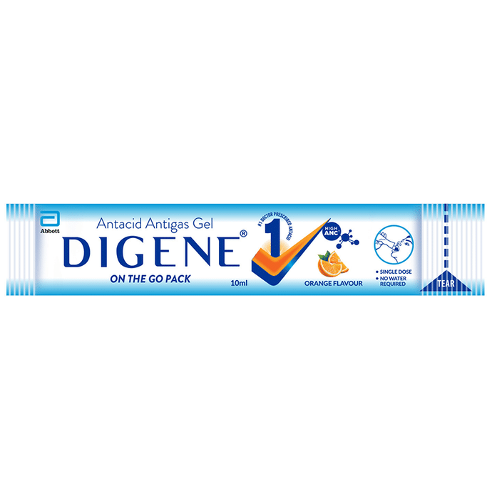 Digene Gel On The Go Stick Pack (10ml Each) Orange