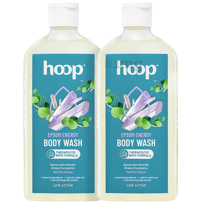 Hoop Epsom Body Wash  - Morning Energy, Hand & Feet Soak, Workout Recovery, Destress (300ml Each)