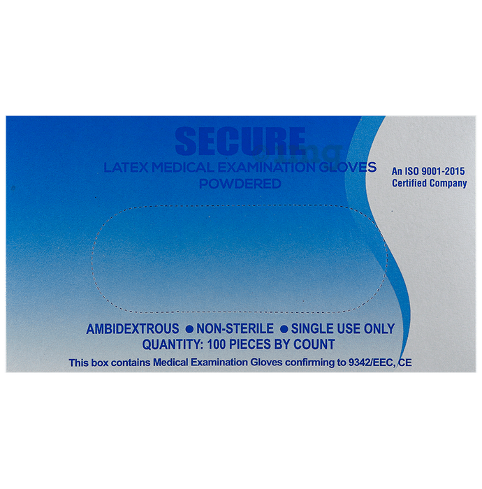 Secure Latex Medical Examinaton Glove Powdered Large