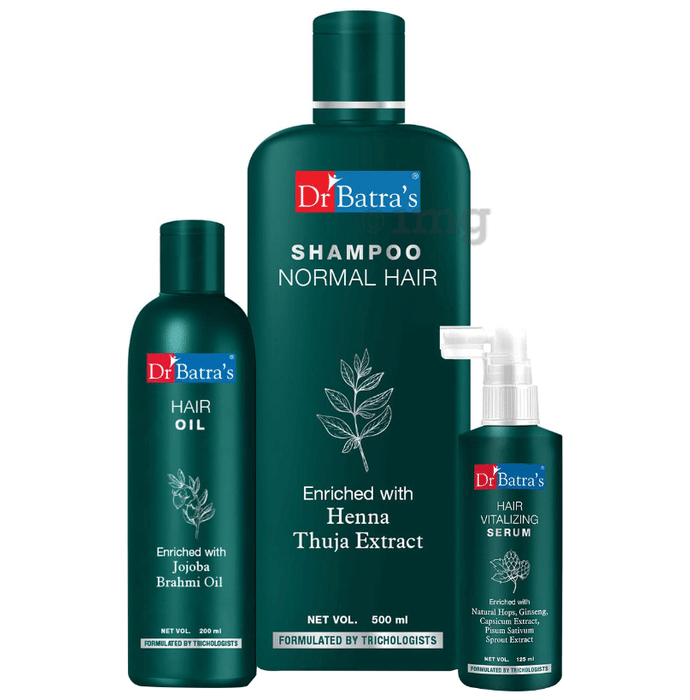 Dr Batra's Combo Pack of Hair Vitalizing Serum 125ml, Hair Oil 200ml and Shampoo 500ml