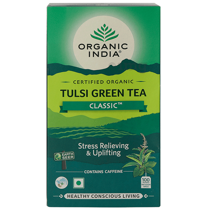 Organic India Tulsi Green Tea Infusion Bag (1.74gm Each) Classic