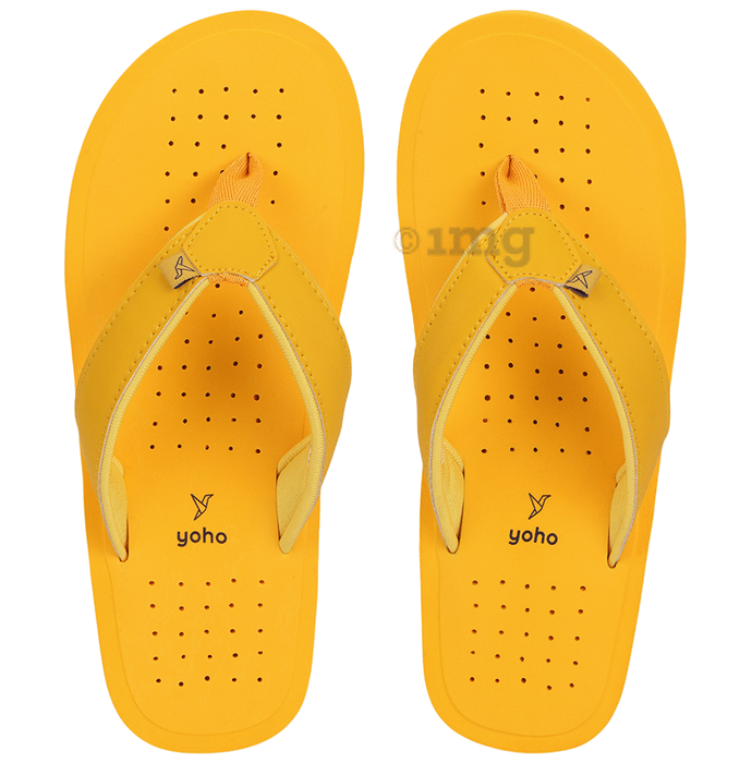 Yoho Lifestyle Ortho Soft comfortable and stylish flip flop Slipper for women ArchFlex Size 7 Yellow