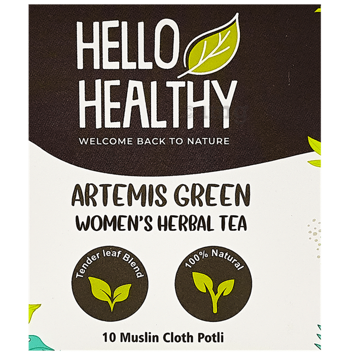 Hello Healthy Artemis Green Women's Herbal Tea Muslin Cloth Potli (2gm Each)