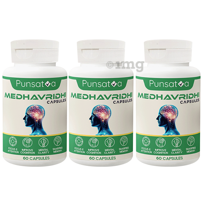 Punsatva Medhavridhi Capsule (60 Each) Buy combo pack of 3.0 bottles