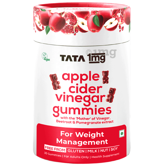 Tata 1mg Apple Cider Vinegar Gummies with the ‘Mother’ of Vinegar, Beetroot & Pomegranate Extract for Weight Management