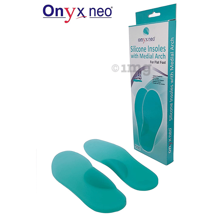 Onyxneo Silicone Insoles With Medial Arch for Flat Foot XL