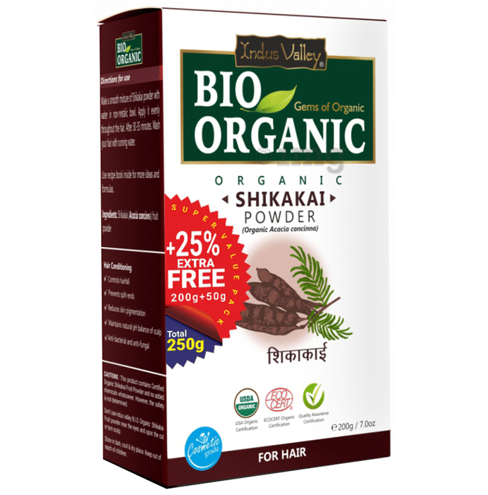 Indus Valley Bio Organic Shikakai Powder +25% Extra Free