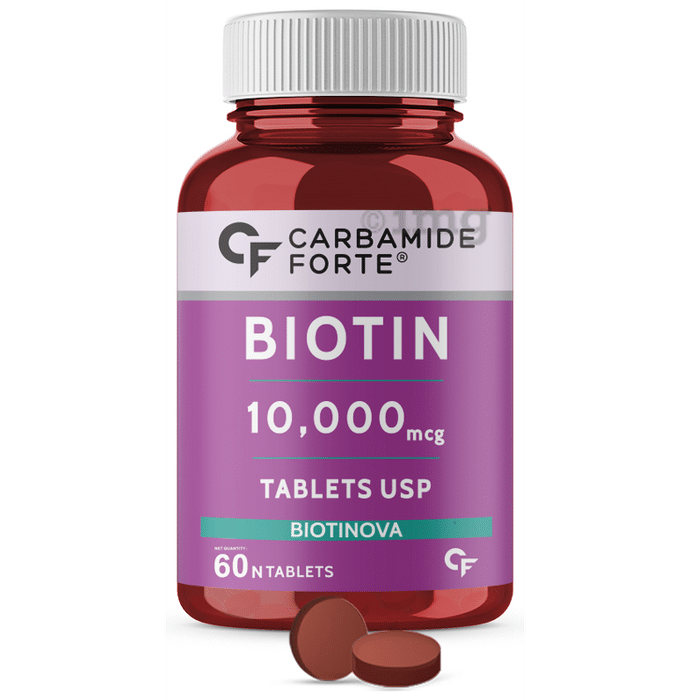 Carbamide Forte Biotin 10,000mcg Tablet for Skin, Hair & Nail Health