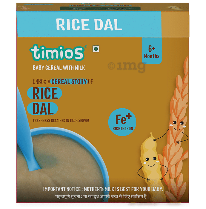 Timios Baby Cereal with Milk 6+ Month (25gm Each) Rice Dal