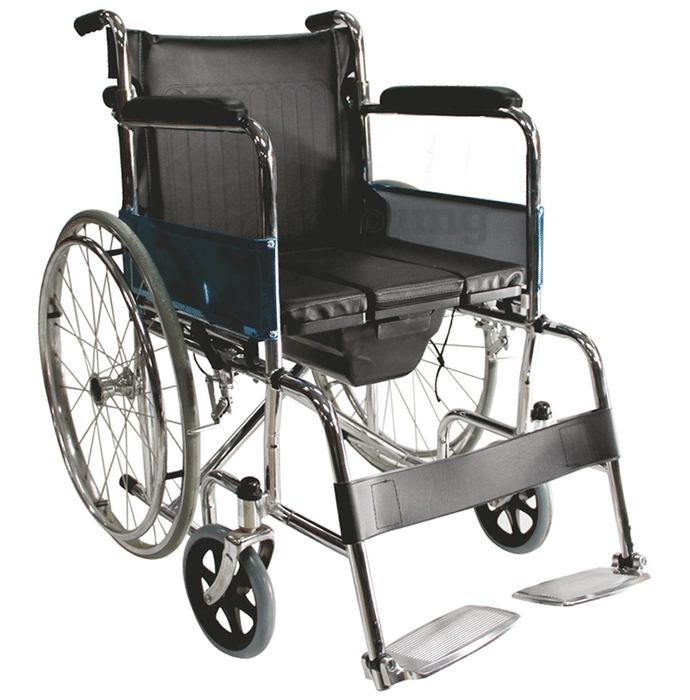 EASYCARE EC608F Standard Steel Commode Wheelchair Black