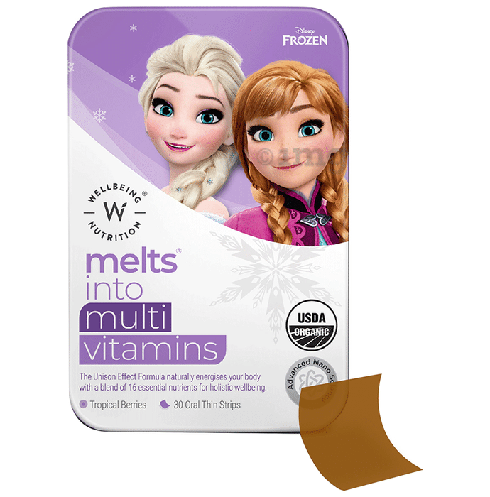 Wellbeing Nutrition Disney Frozen Melts Into Multi Vitamins Oral Thin Strip Age 6+ Tropical Berry