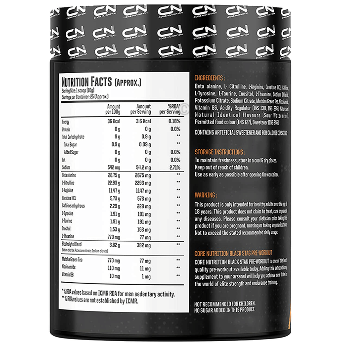 Core Nutrition Black Stag Pre-Workout Watermelon