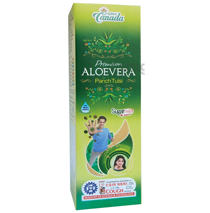 Herbal Canada Herbal Premium Aloevera with Panch Tulsi Juice Sugar Free