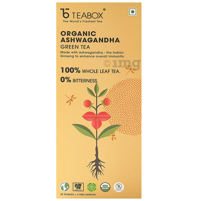 Teabox Organic Ashwagandha Green Tea Bag (2gm Each)