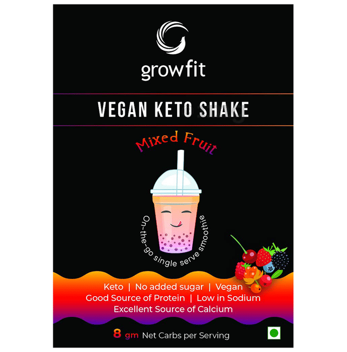 Growfit Vegan Keto Shake Sachet (60gm Each) Mix Fruit